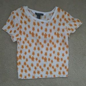 orange folor ribbed crop top